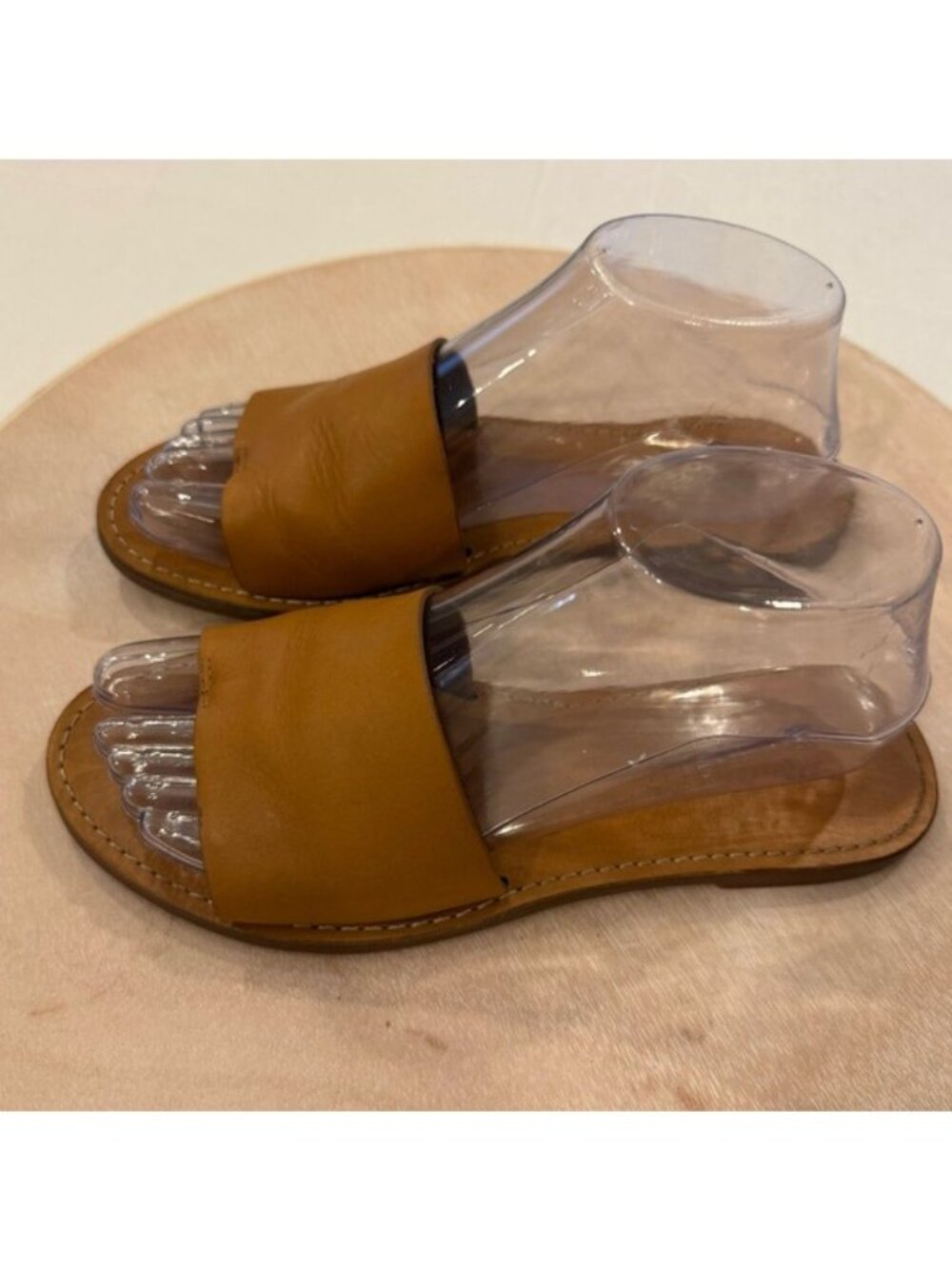 Madewell The Boardwalk Post Slide Sandal in Leather Size 7.5 - Picture 3 of 9